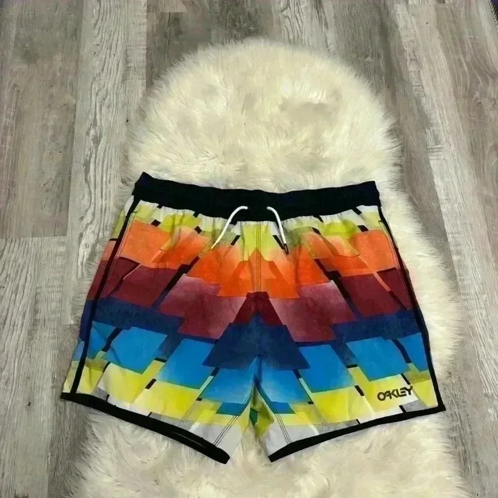 Oakley beach summer hits 16'' boardshorts rainbow sz xl